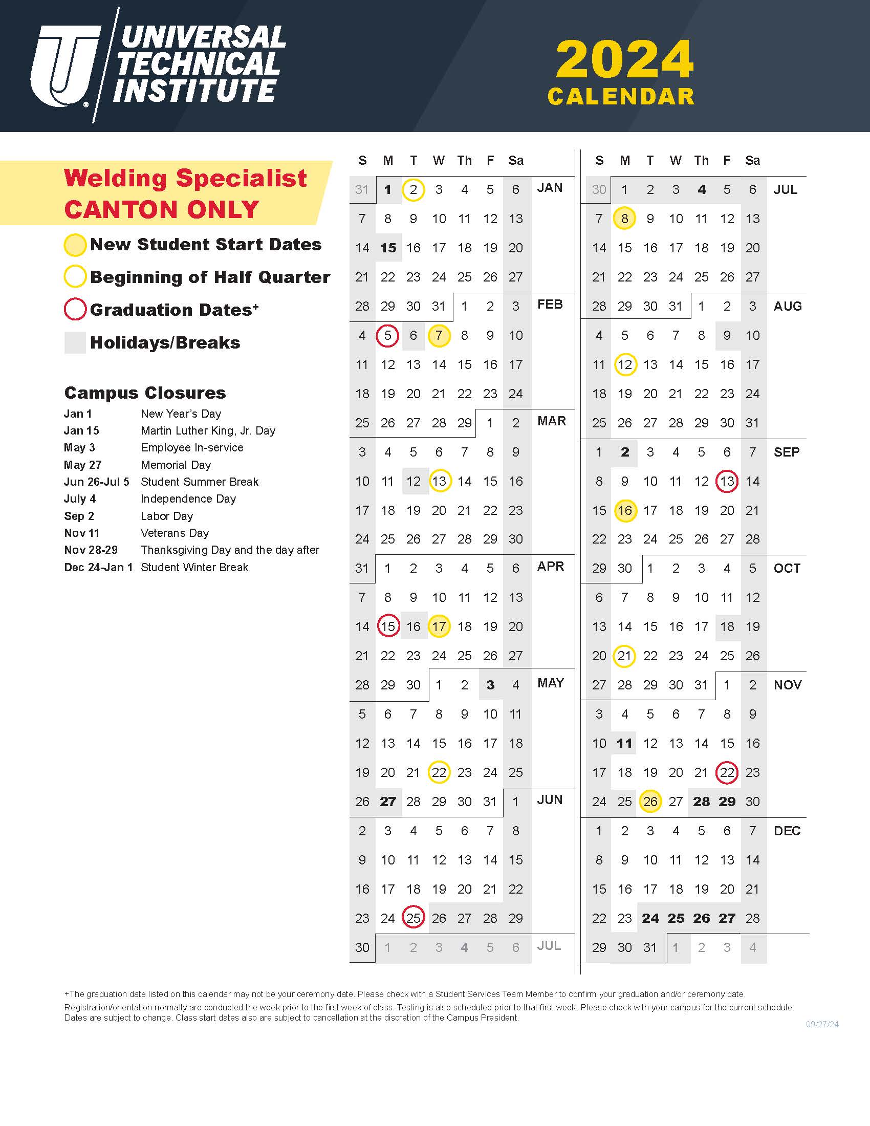 2024 Canton Welding Calendar